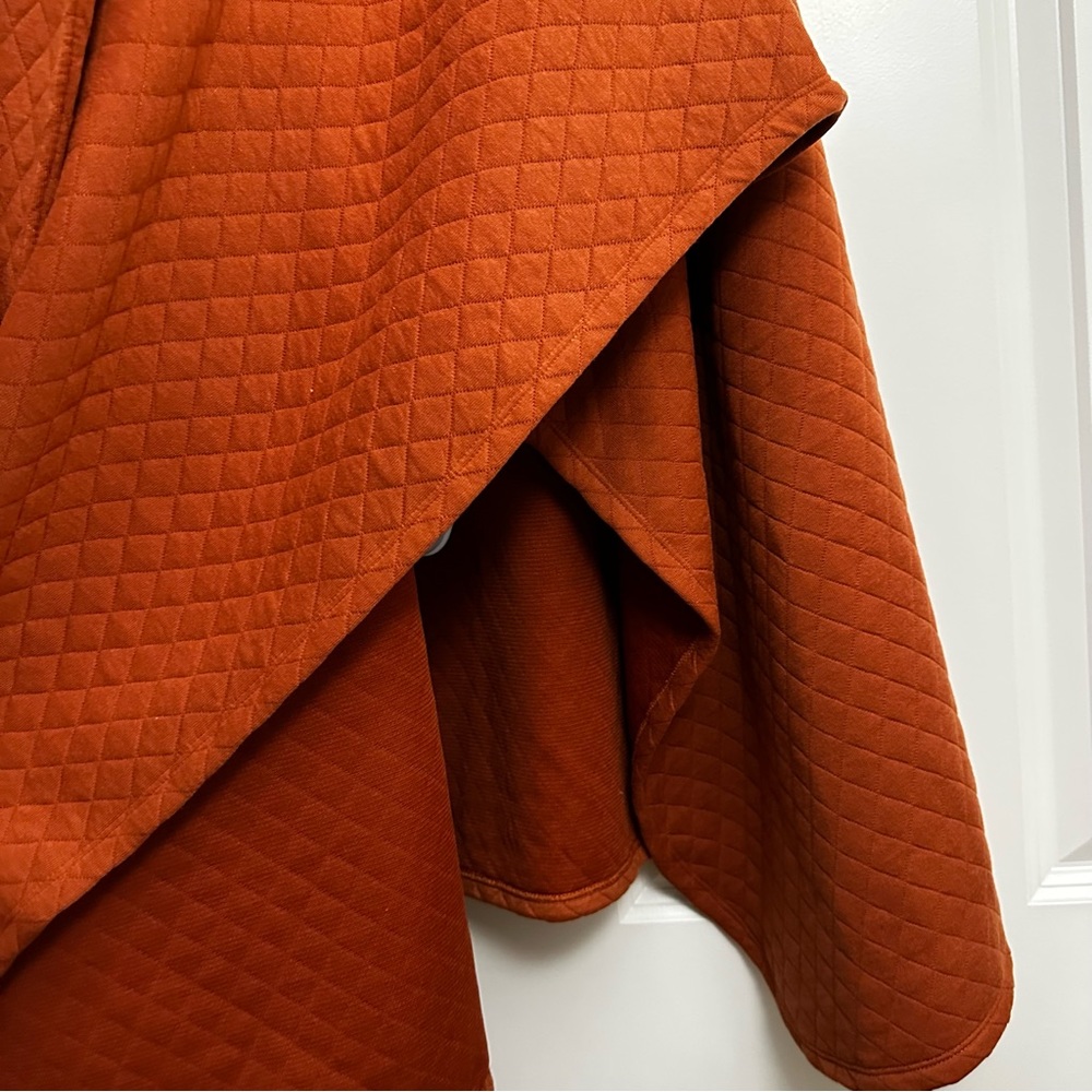 Free People Off Duty Quilted Poncho Orange - Picture 4 of 7
